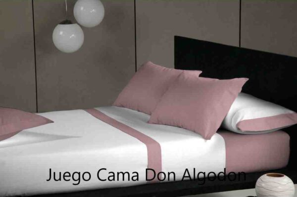 Juego Cama 3 Piezas Don Algodón Color Rosa Palo Cama 150 cm