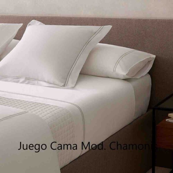 Juego Cama 3 Piezas Mod. Chamonis 100% algodón egipcio. Cama 180 cm